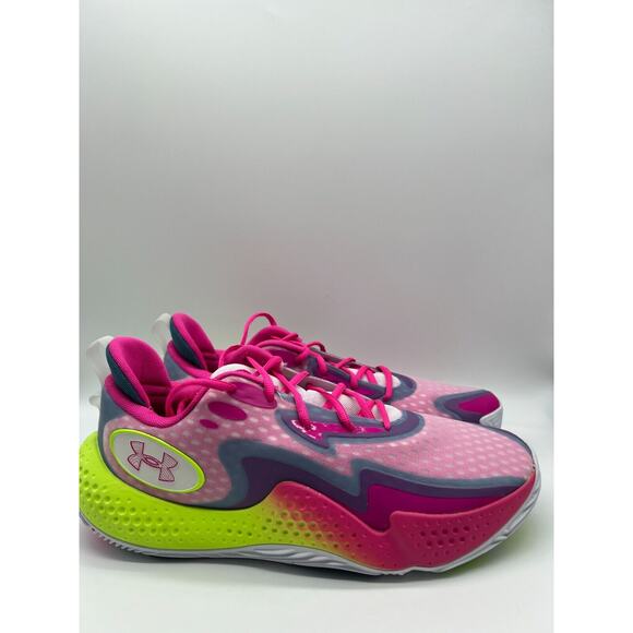 Under Armour Spawn 5 Sneakers Lime Pink 3026285-100 M14.5 /W16🛒